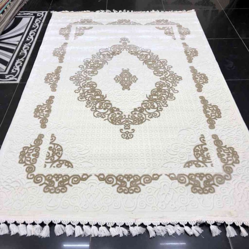 سجاد تركي فلوريا 8655 كريم و فيزون