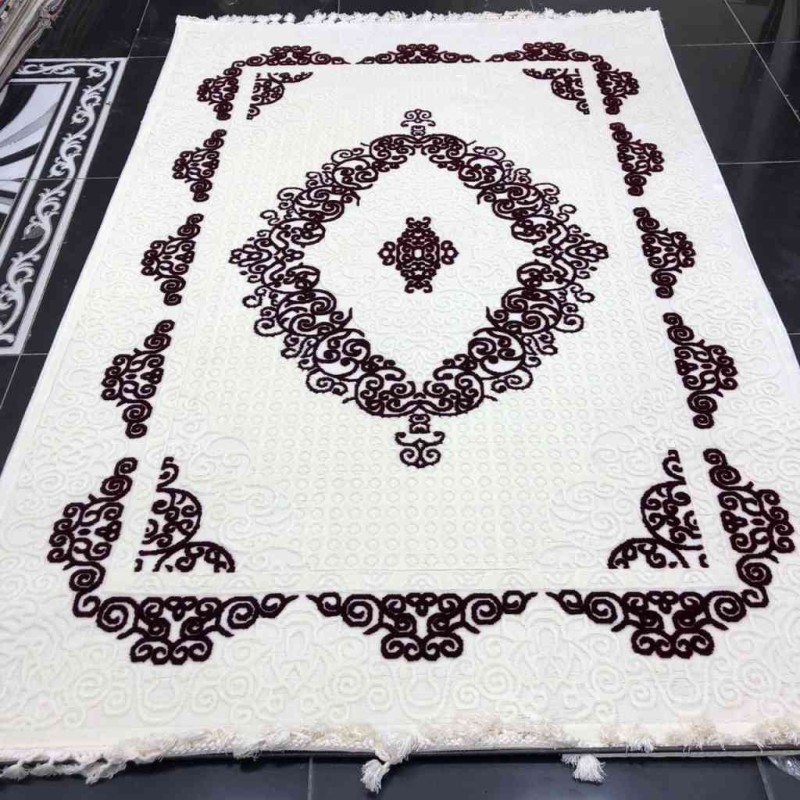 سجاد تركي فلوريا 8655 كريم و احمر