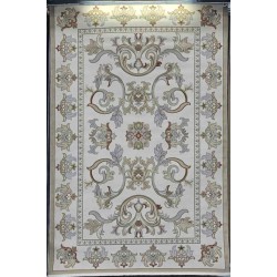 سجاد تركي فلــورانـسـيا 634 نقش فرنسي لون كريم رصاصي مقاس 100*200
