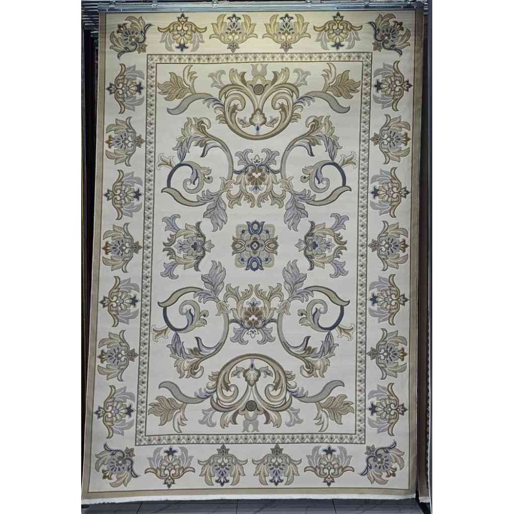 سجاد تركي فلــورانـسـيا 634 نقش فرنسي لون بيج رصاصي مقاس 400*600