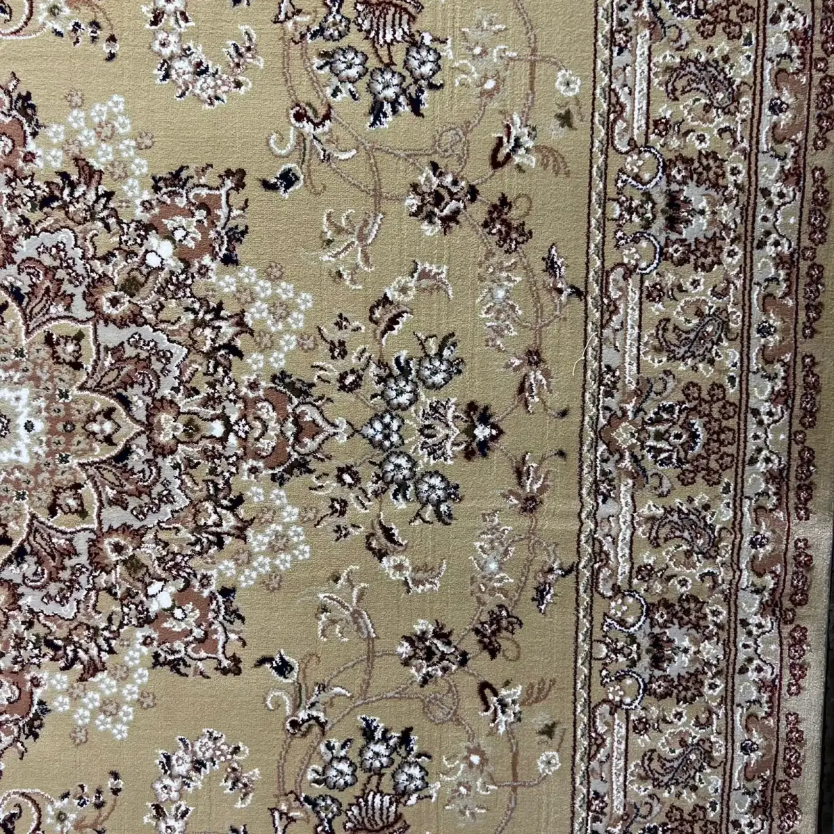 سجاد تركي مرسيليا 2799A كلاسيك مظغوط فاخر بيج مقاس 300*400