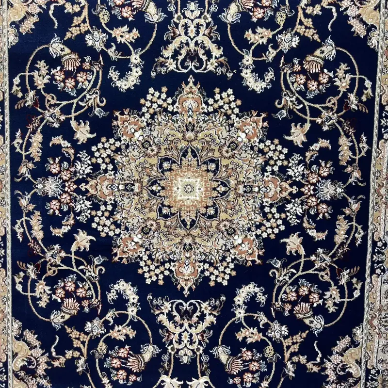 سجاد تركي مرسيليا 2799A كلاسيك مظغوط فاخر كحلي مقاس 100*300